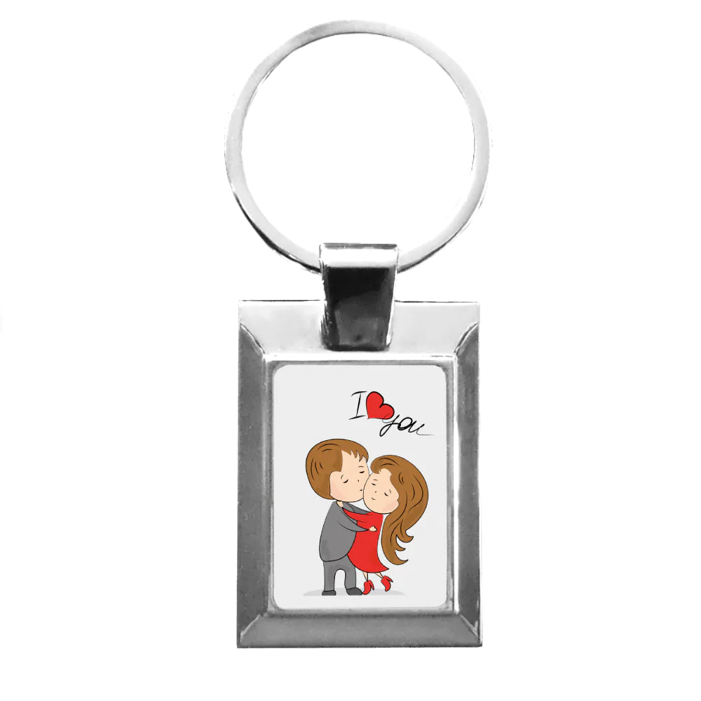 Stainless Steel Rectangle Shaped Keyring x10