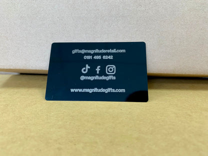 Laser Engraved Metal Business Cards (Pack of 10)