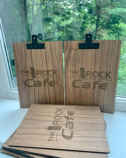 Personalised Engraved Clipboard Menu Boards 10 x A4 (Sanded, Oiled and Waxed)